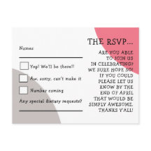 Quirky Typografia Rosa Pink Cinza Casamento RSVP