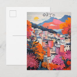 Cartão Postal Quito Equador Viagem Cidade Pintura Estética