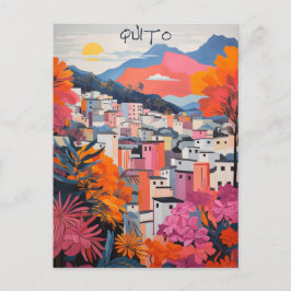 Cartão Postal Quito Equador Viagem Cidade Pintura Estética