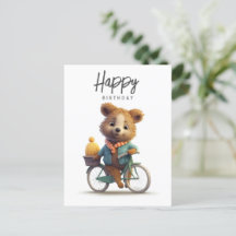 Quokka fofa em uma bicicleta, Feliz Aniversário 