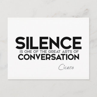 Cartão Postal QUOTAS: Cícero: Silêncio, conversa