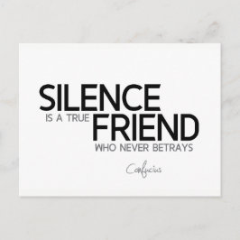 Cartão Postal QUOTAS: Confúcio: Silêncio, verdadeiro amigo