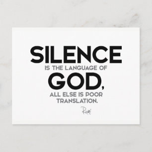 Cartão Postal QUOTES: Rumi: Silence: Language of God