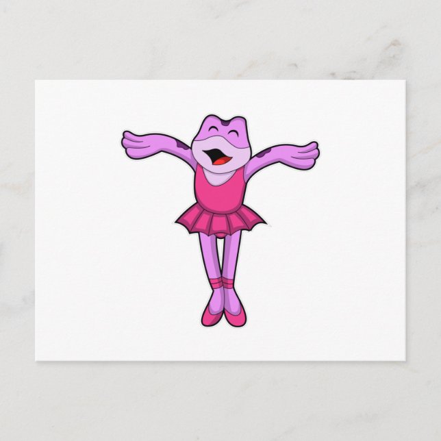 Cartão Postal Rã na dança de ballet com saia (Frente)