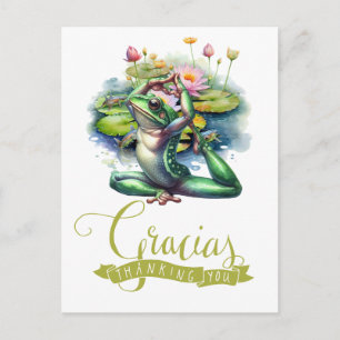 Cartão Postal Rã Yoga Meditação no lago