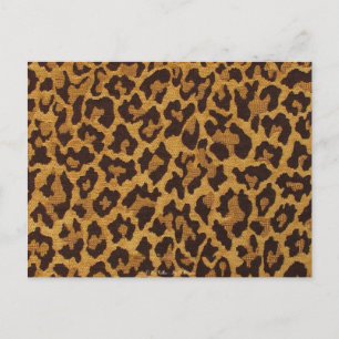 Cartão Postal RAB Rockabilly Estampa de Leopardo Marrom Dourado