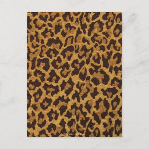 Cartão Postal RAB Rockabilly Estampa de Leopardo Marrom Dourado