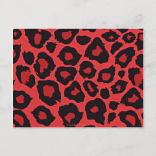 Cartão Postal RAB Rockabilly Estampa de Leopardo Vermelho Preto