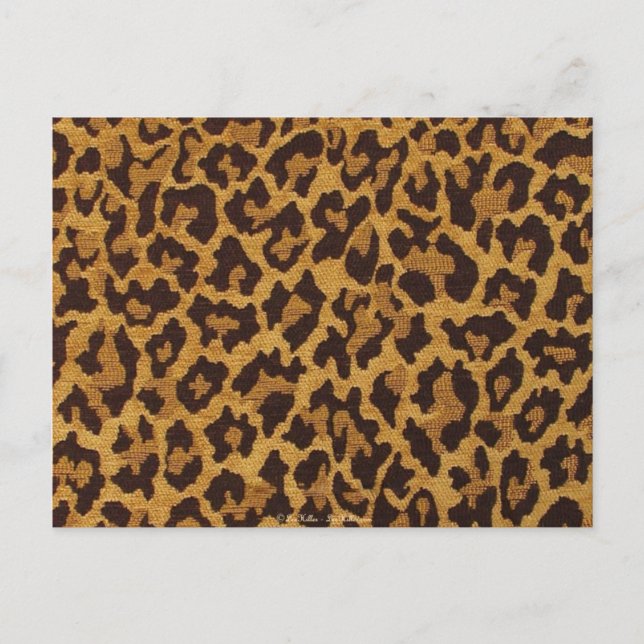 Cartão Postal RAB Rockabilly Leopard Print Brown Dourado (Frente)