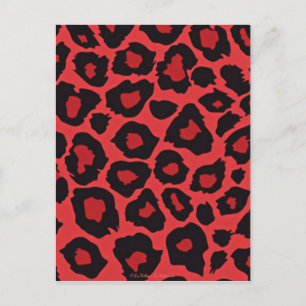 Cartão Postal RAB Rockabilly Leopard Print Red Black