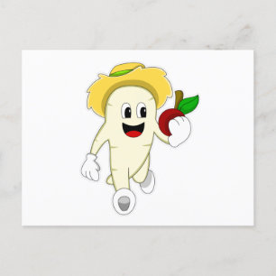 Cartão Postal Rabanete como agricultor com Fruta