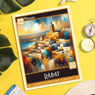 Cartão Postal Rabat, Marrocos   Vintage Painting