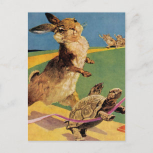 Cartão Postal "Rabbit and the Hare" por Harry Rountree