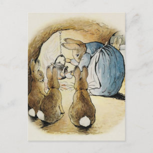 Cartão Postal Rabbit Pours Tea by Beatrix Potter