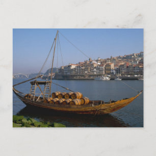 Cartão Postal Rabelo Boats, Porto, Portugal