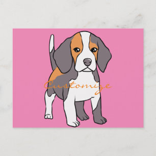 Cartão Postal Raça de cachorro Beagle fofo Thunder_Cove