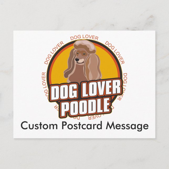 Cartão Postal Raça Personalizada Do Cão-De-Poodle (Frente)