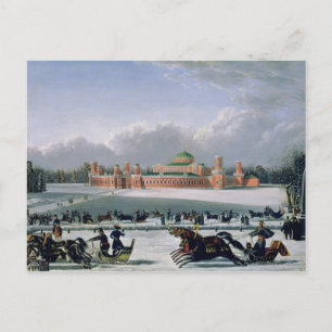 Cartão Postal Raça Sleigh no Parque Petrovsky em Moscou