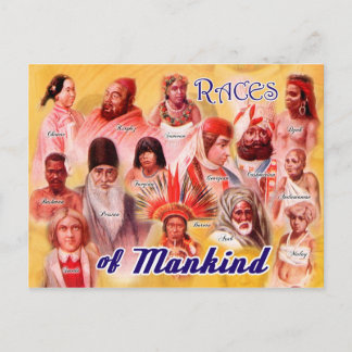 Cartão Postal Raças da Humanidade