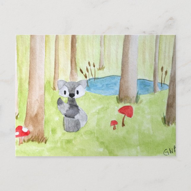 Cartão Postal Raccoon (Frente)