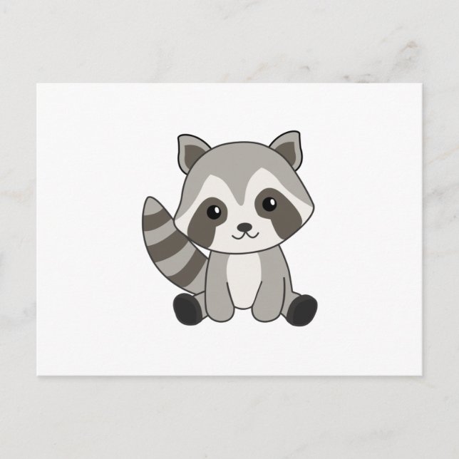 Cartão Postal Raccoon Sweet Animal For Kids Funny Raccoons (Frente)