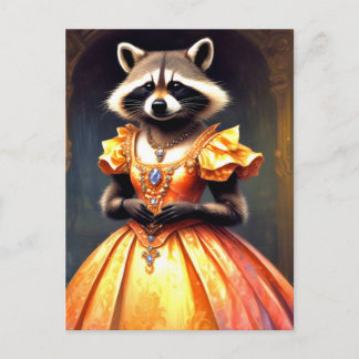 Cartão Postal Raccoon Wearing Evening Gown