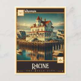 Cartão Postal Racine, Wisconsin | Vintage
