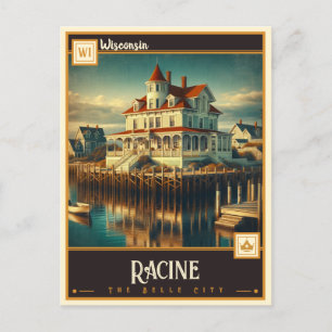 Cartão Postal Racine, Wisconsin Vintage