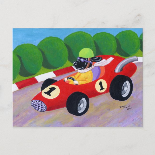 Cartão Postal Racing Black Labrador (Frente)