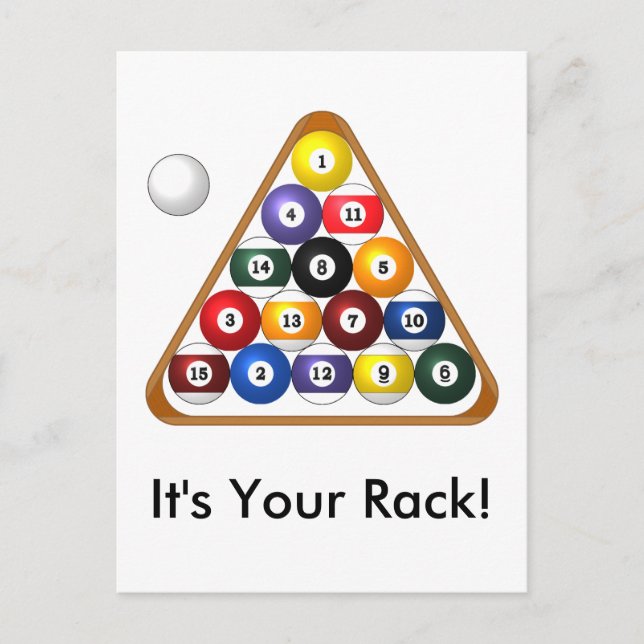 Cartão postal Rack de 8 bolas (Frente)