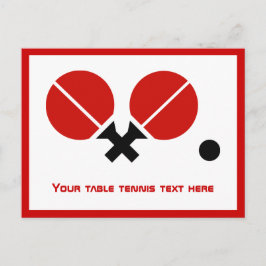 Cartão Postal Rackets de pingue-pongue de mesa e esfera horizont