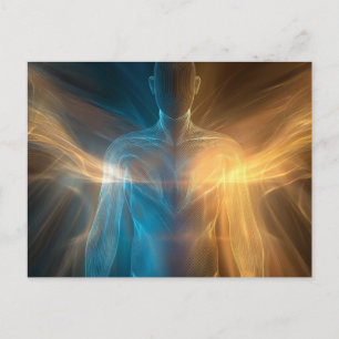 Cartão Postal Radiant Aura: Abstract Human Energy