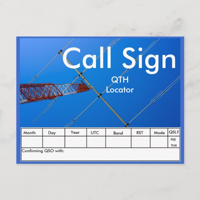 Cartão Postal Rádio Amador QSL (Frente)