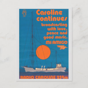 Cartão Postal Rádio Caroline 259 - navio Mi Amigo
