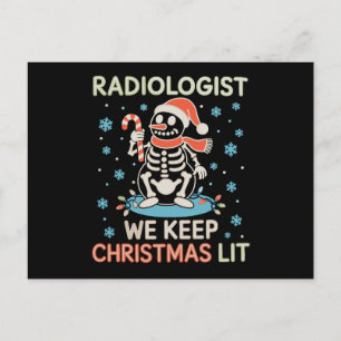 Cartão Postal Radiologista Mantemos Lista de Natal Boneco de Nev
