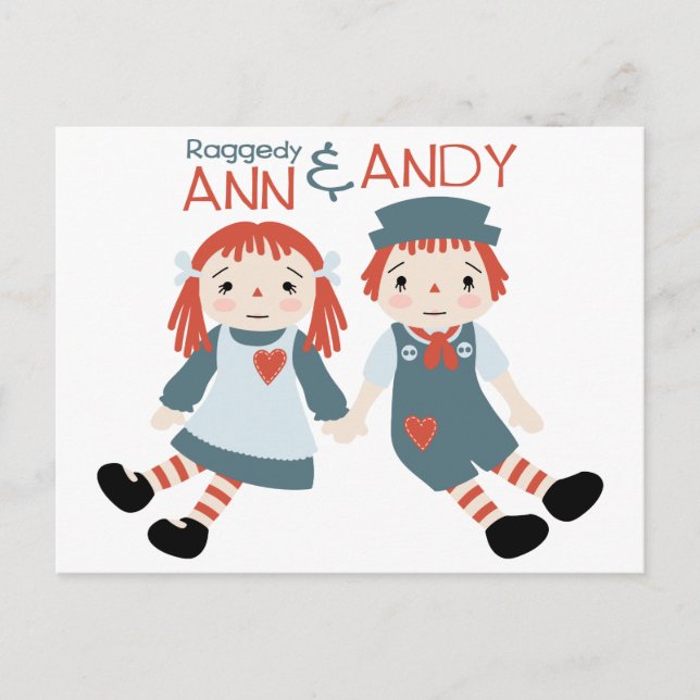 Cartão Postal Raggedy Ann & Andy (Frente)