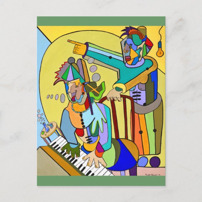 Cartão Postal "Ragtime Scene" por Ruchell Alexander (Frente)