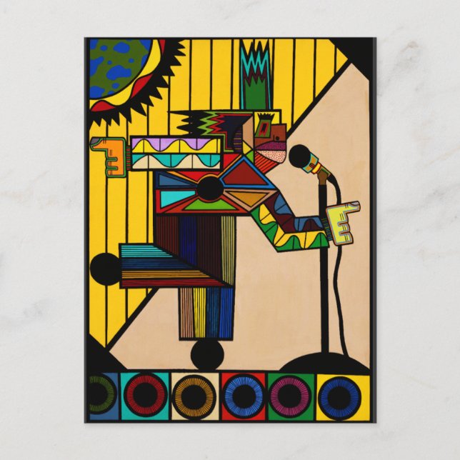 Cartão Postal "Raid I Blues" por Ruchell Alexander (Frente)