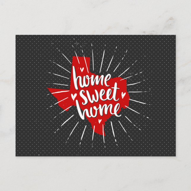 Cartão Postal Raider Red and Black Home, Sweet Home - Texas (Frente)