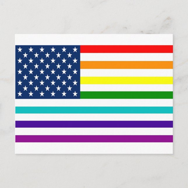 Cartão Postal Rainbow American Flag (Frente)