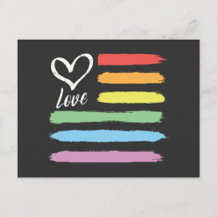 Cartão Postal Rainbow American Flag LGBT