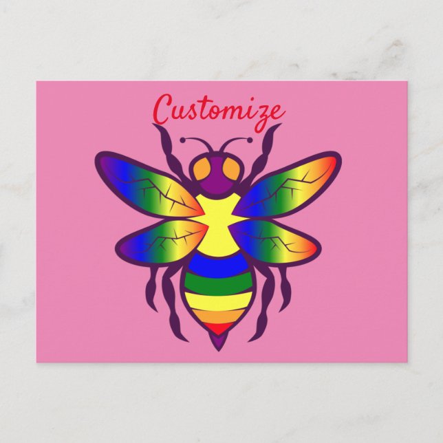 Cartão Postal Rainbow Bee Thunder_Cove (Frente)