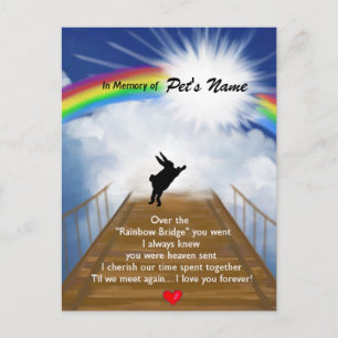 Cartão Postal Rainbow Bridge Memorial for Rabbits