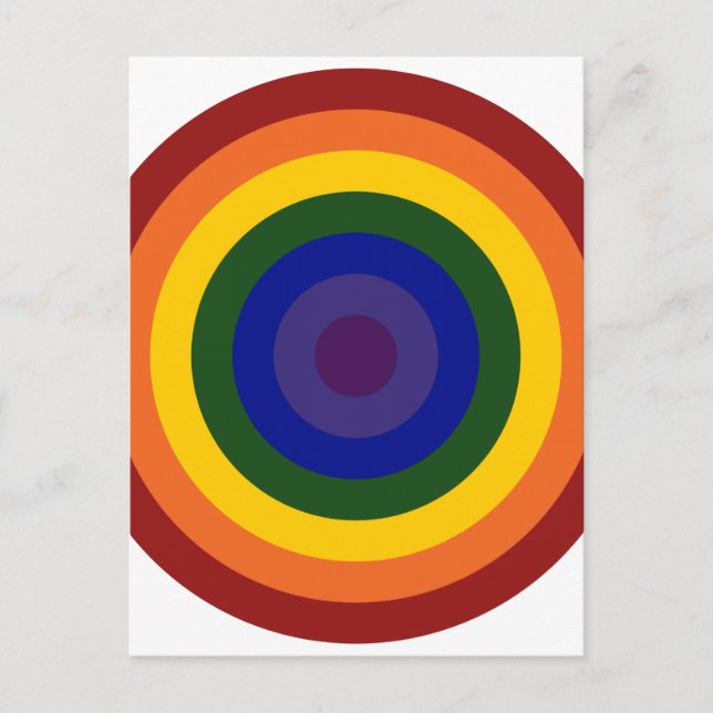 Cartão Postal Rainbow Bullseye (Frente)