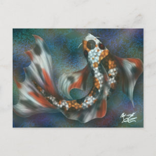 Cartão Postal Rainbow Butterfly Koi