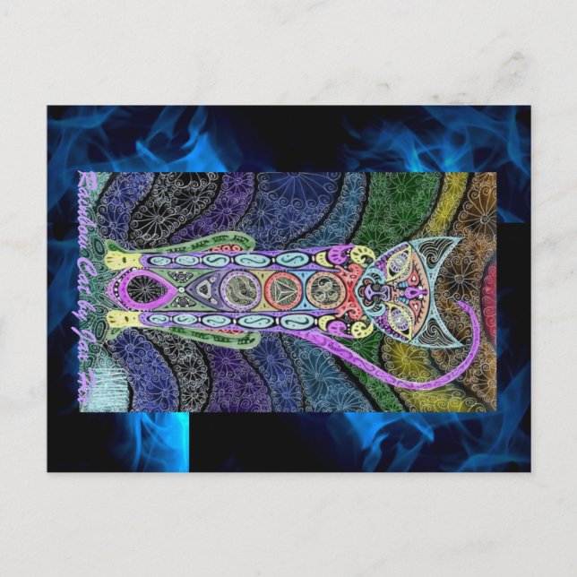 Cartão Postal Rainbow Cat (Frente)