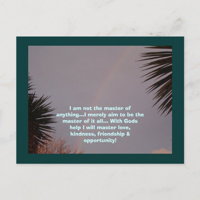 Cartão Postal Rainbow, eu não sou o mestre de nada... (Frente)