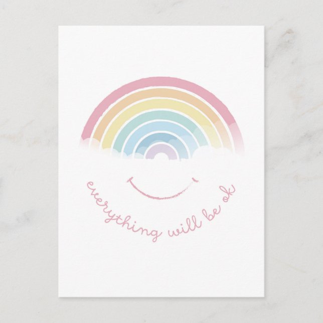 Cartão Postal RAINBOW Everything will be ok! (Frente)