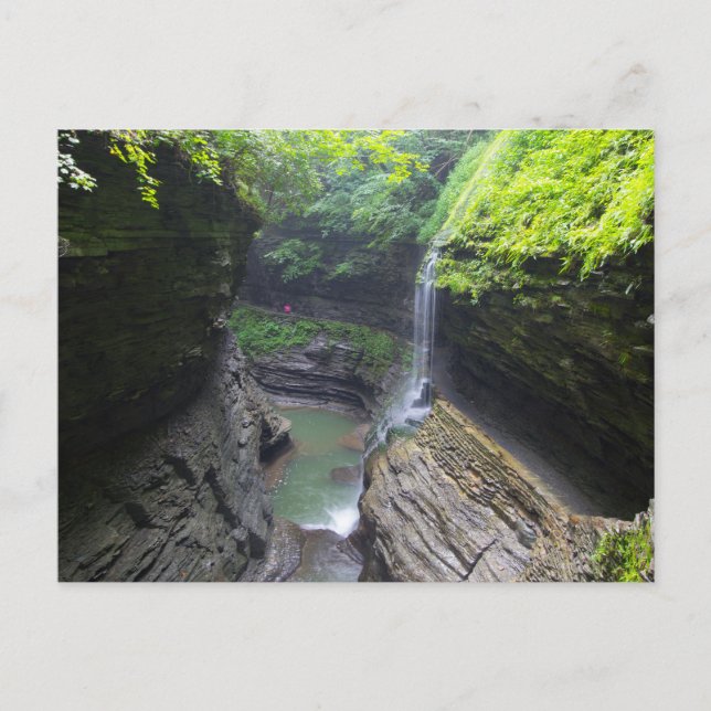 Cartão Postal Rainbow Falls, Watkins Glen State Park, Nova Iorqu (Frente)