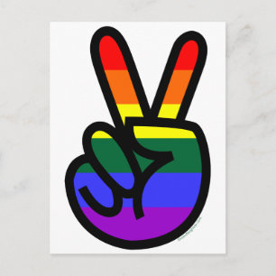 Cartão Postal Rainbow Flag Peace